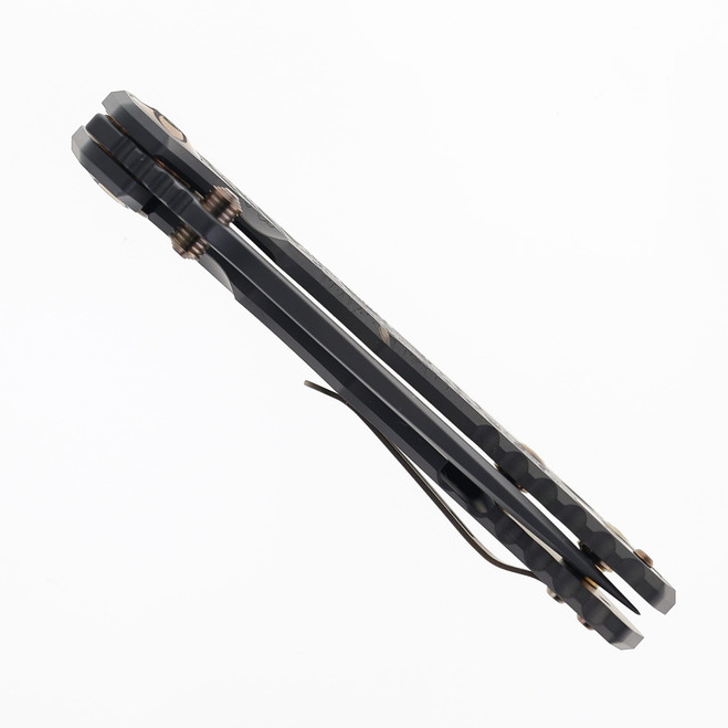 Spartan Harsey SF5 Custom Folding Knife Black Plague Titanium
