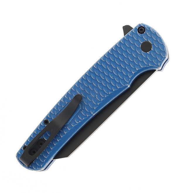 Pro Tech Malibu Folding Knife Blue Dragon Scale Handle DLC