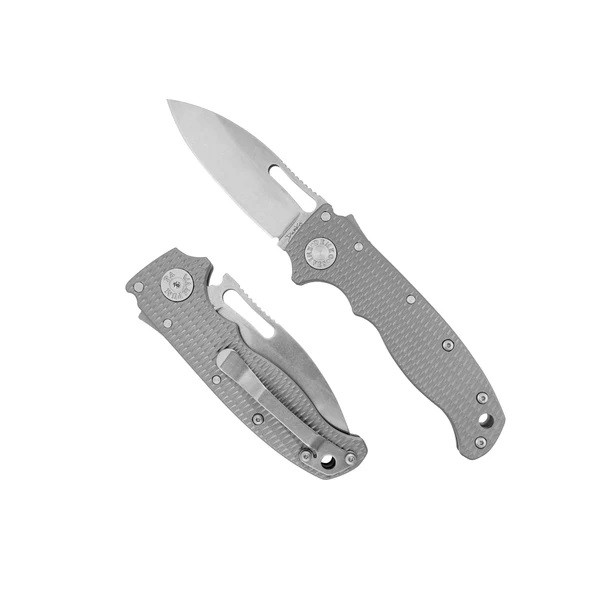 Demko AD20.5 Folding Knife Textured Titanium Handle 3V Slicer