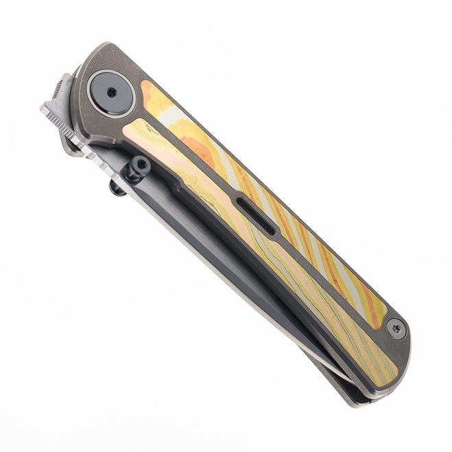 Maxace Knives Peregrine III Folding Knife Titanium & Mokume Handle