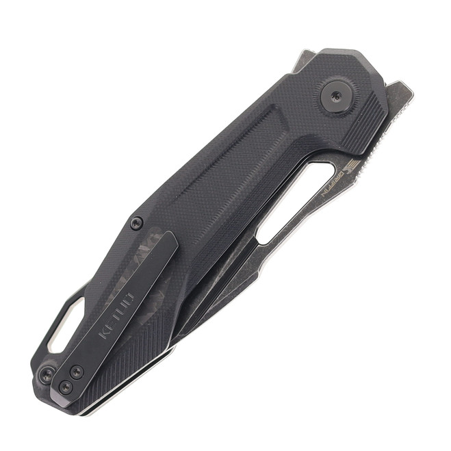 ん Ketuo Griffin G10 Folding Knife Black G10 w/ Carbon Fiber Handle