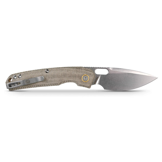 Vosteed Psyop Folding Knife Green Micarta Handle Stonewashed Elmax