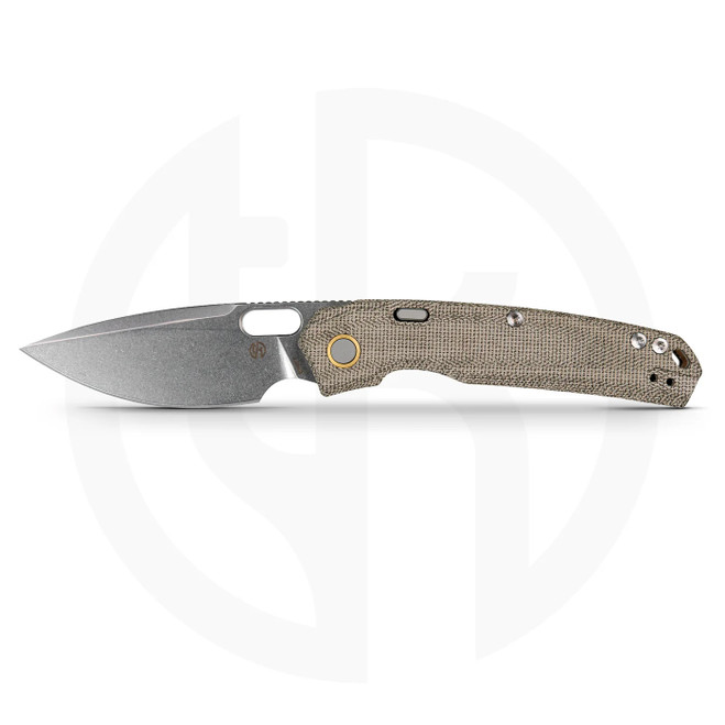 Vosteed Psyop Folding Knife Green Micarta Handle Stonewashed Elmax Blade A2213