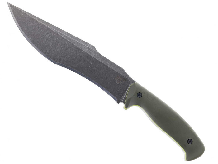 Work Tuff Gear Lanzeta-NC II Fixed Blade Knife OD Green/Yellow Liner Handle SK85 Plain Darkwash Blade ODG Kydex Sheath