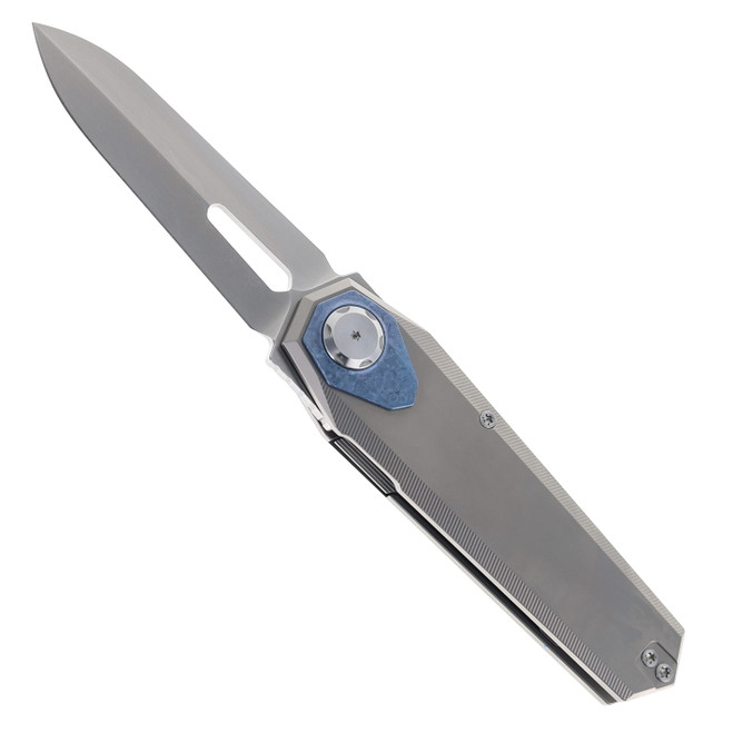 REMETTE RT-Infinite Power Folding Knife Titanium Handle Dagger M390 Blade Button Liner Lock RTIP-T