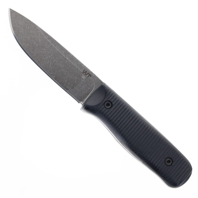 Work Tuff Gear Forester III Fixed Blade Knife Black G10 Handle K329 Plain Edge Dark Washed Finish Black Kydex Sheath