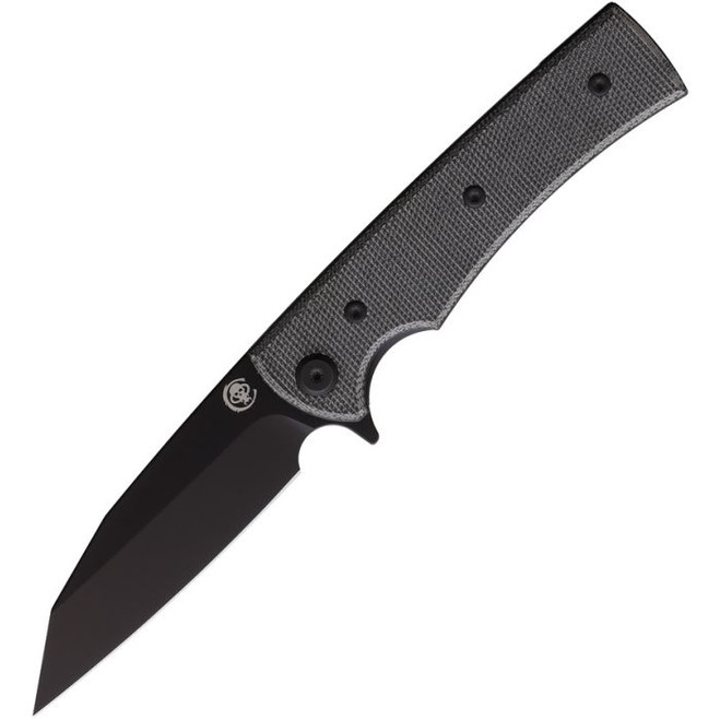 Chaves Blue Label Sangre Street Folding Knife Black Micarta Handle Wharncliffe Plain Edge Black PVD Finish