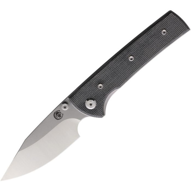 Chaves Blue Lael Scapegoat Street Folding Knife Black Micarta Handle Elmax Spear Point Plain Edge Stonewash Finish