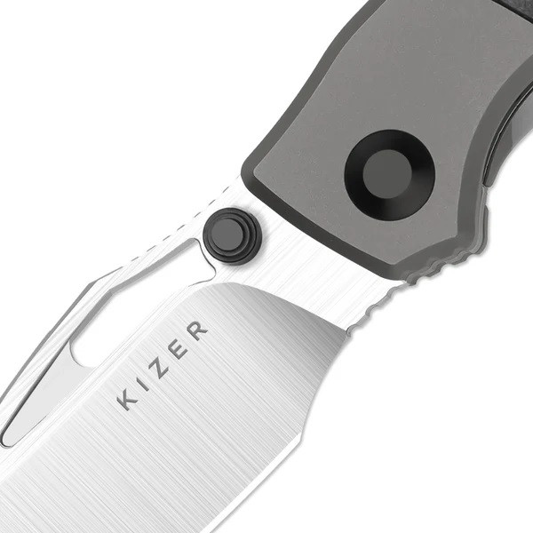 ③ Kizer Shrike Folding Knife Titanium/Carbon Fiber Handle S45VN Drop