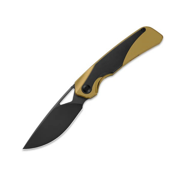 20個 Kizer Topsail Folding Knife Gold/Black Titanium/Zirconium Handle