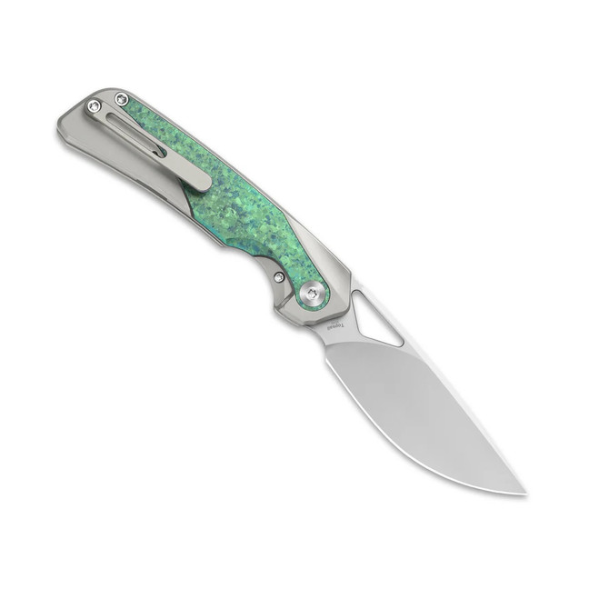 その他 H Kizer Topsail Folding Knife Green Titanium/Crystallized Titanium