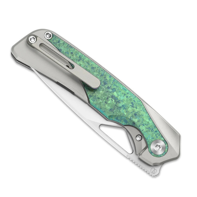Kizer Topsail Folding Knife Green Titanium/Crystallized Titanium