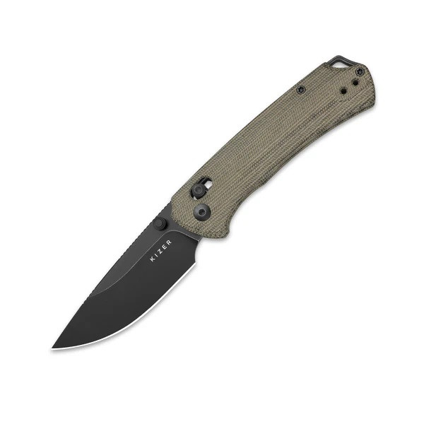 Kizer T1 CD Folding Knife Olive Green Norplex UltreX Handle Nitro