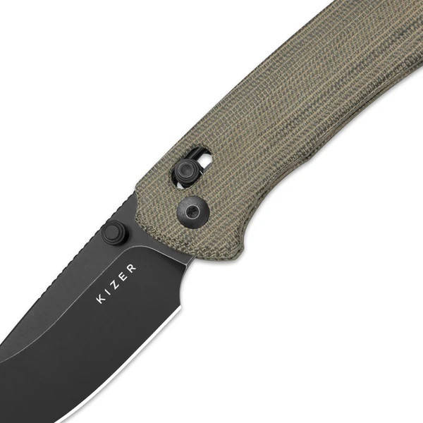 Kizer T1 CD Folding Knife Olive Green Norplex UltreX Handle Nitro
