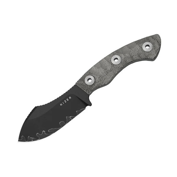 kiruakirua　0313 Kizer Rook Fixed Blade Knife Gray Norplex UltreX Micarta Handle 3