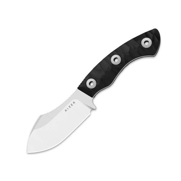 Kizer Rook Folding Knife Black G10 Handle AEB-LNessmuk-Style Plain