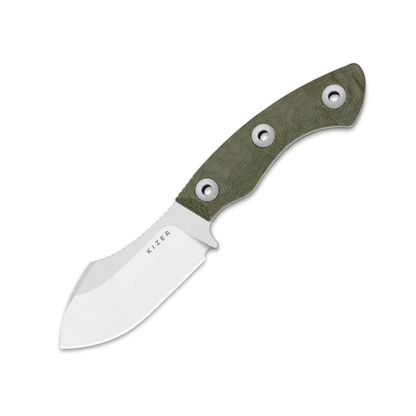 Kizer Rook Folding Knife Green Micarta Handle AEB-LNessmuk-Style