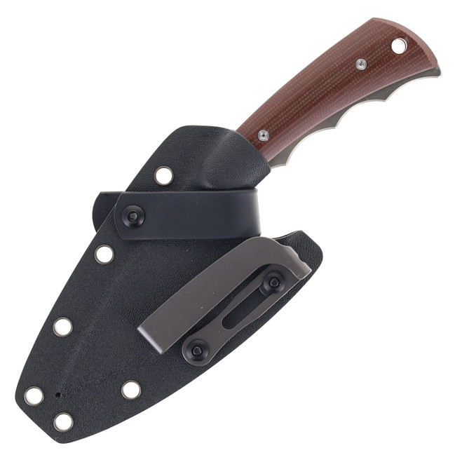 TwoSun Fixed Blade Knife Brown Micarta Handle D2 Plain Edge TS607-D2