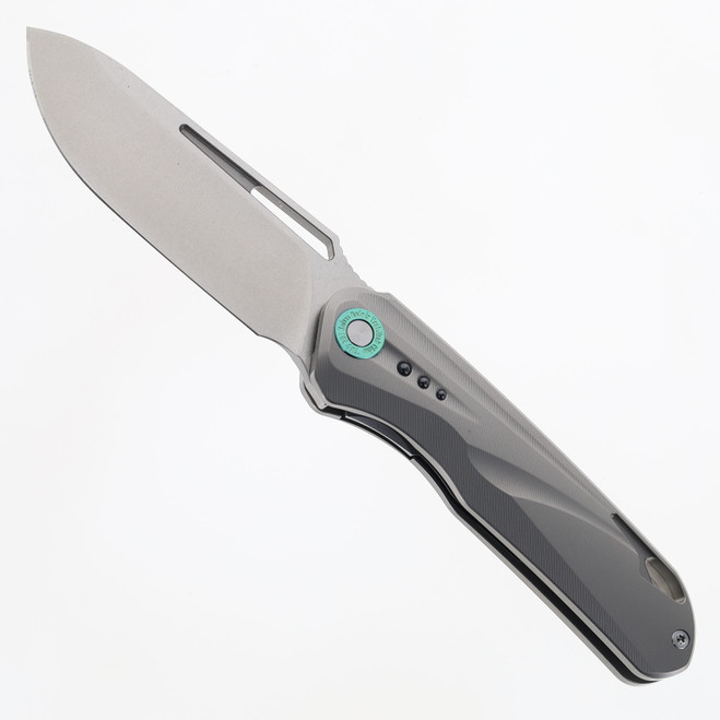 TwoSun Folding Knife Gray Titanium Handle M390 Plain Edge TS550-M390