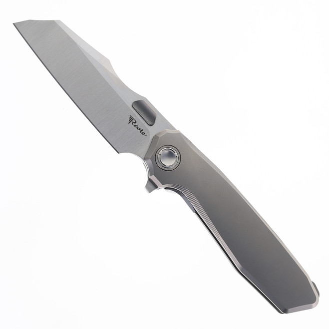 Reate Knives Mantis Folding Knife Smooth Blasted Titanium Satin Elmax Blade Reate Knives Mantis Folding Knife Smooth Blasted Titanium Satin Elmax Blade