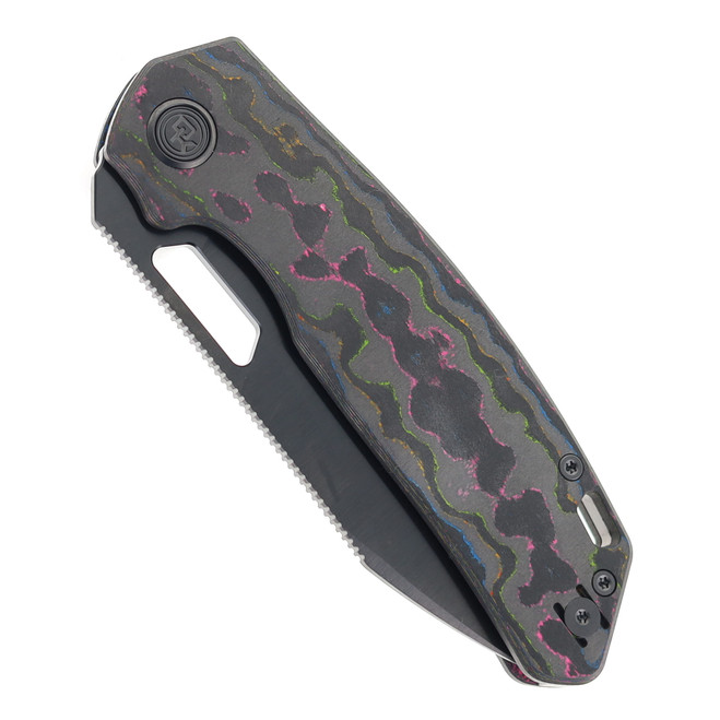 Divo Knives Growler XL Folding Knife 80's Camo Carbon Handle DLC