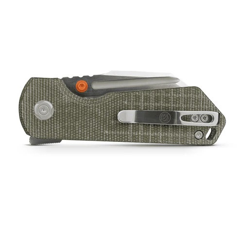 Vosteed Hedgehog Folding Knife Olive Green Micarta Handle S35VN