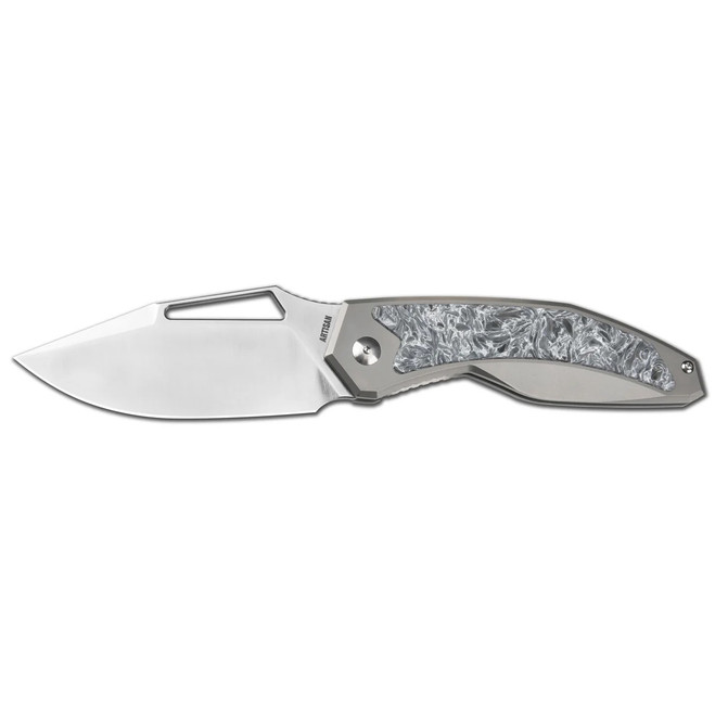 Artisan Cutlery Folding Knife Titanium/FatCarbon Handle S90V Drop