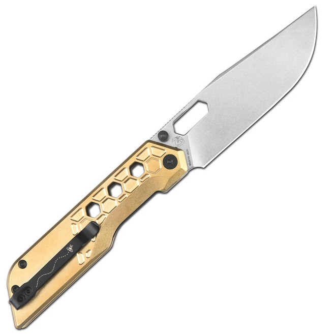 Artisan Cutlery Beest Folding Knife Brass Handle AR-RPM9 Drop