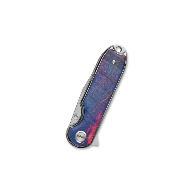 QSP Nebula Folding Knife Stabalized Wood Handle 14C28N Clip Point