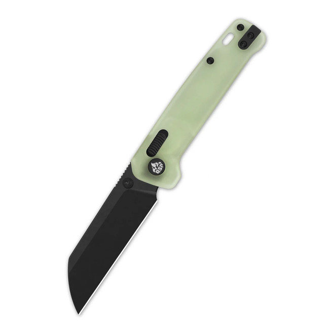 QSP Penguin Folding Knife Glow in the Dark Resin Handle 14C28N Sheepsfoot Plain Black Blade QS130GL-H2