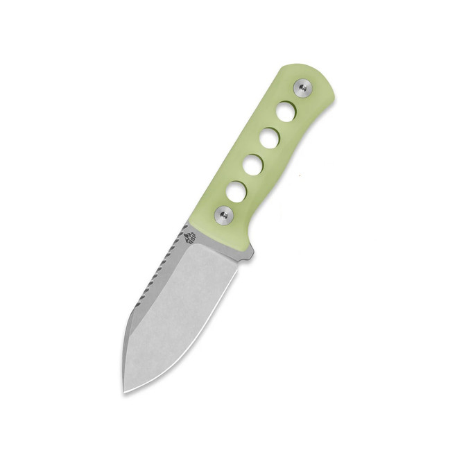 QSP Canary Fixed Blade Knife Glow in the Dark Resin Handle 14C28N Spear Point Plain Edge Stonewash Finish QS141-K1