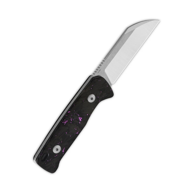 QSP Baby Penguin Fixed Blade Knife Purple Shredded CF Handle