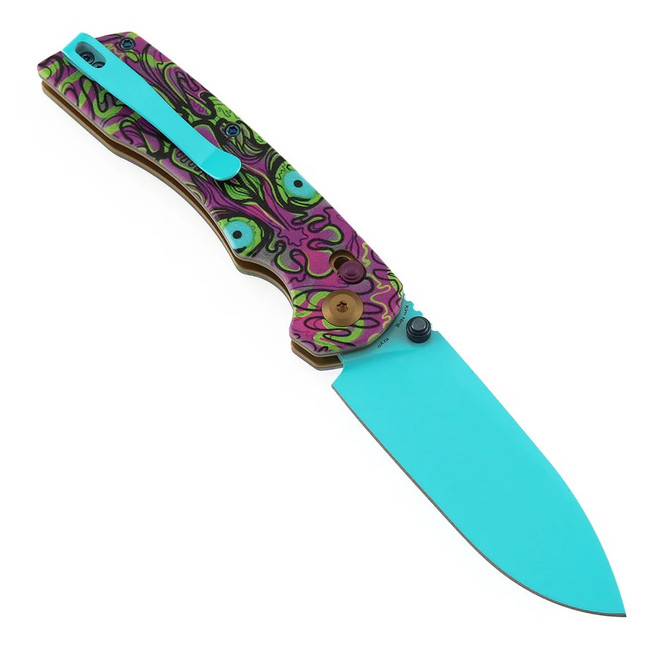 Tenable Kryo Folding Knife Jade G10/Purple Undead Handle 14C28N