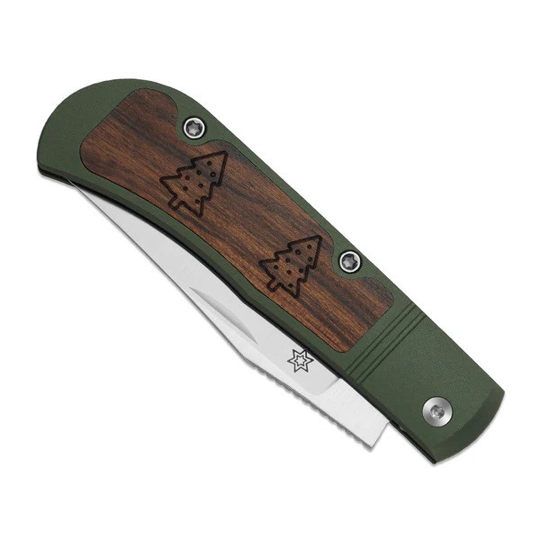 Kizer Trestle Folding Knife Aluminum/Mkuruti Wood Handle S45VN