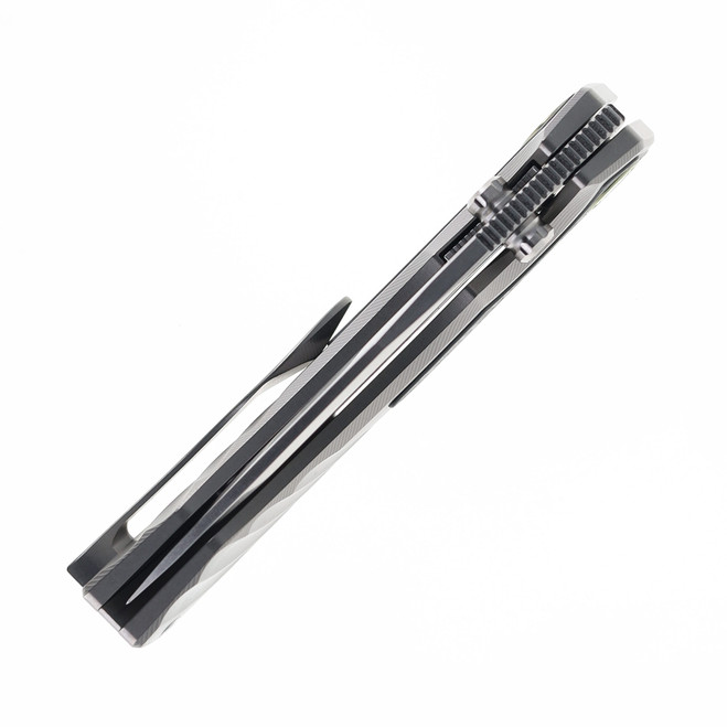 TwoSun Folding Knife Titanium/Carbon Fiber Handle M390 Plain Edge