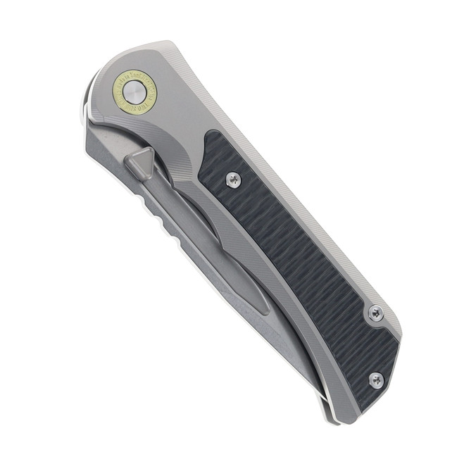 TwoSun Folding Knife Carbon Fiber/Titanium Handle YJ01 Plain Edge