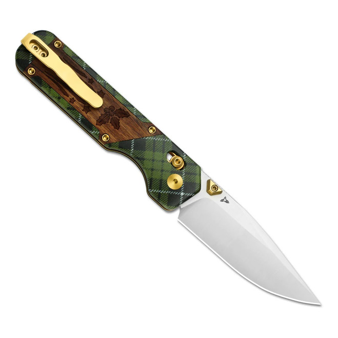 Kizer Militaw Folding Knife Green/Brown G10/Mkuruti Handle Nitro-V
