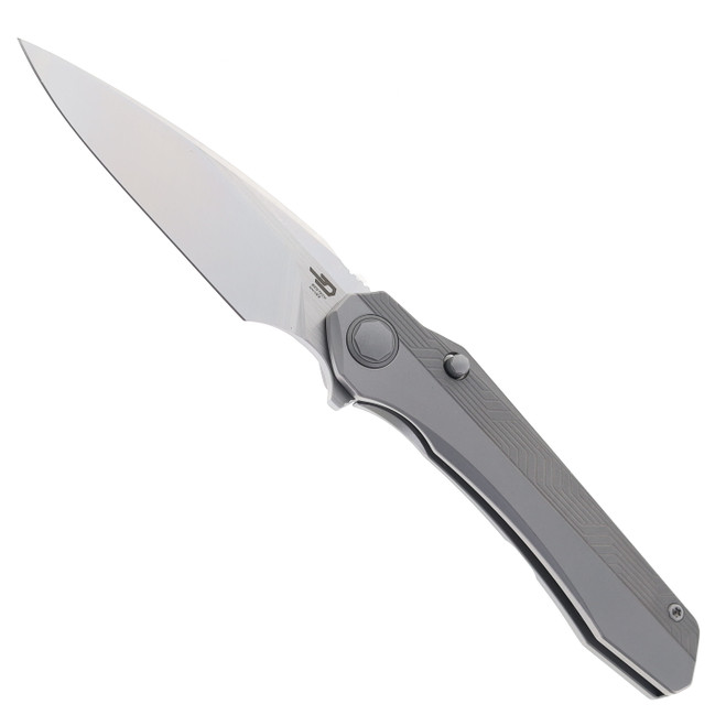 Bestech Wet Nellie Folding Knife Top Liner Lock Gray Titanium Handle Magnacut Blade BT2505B