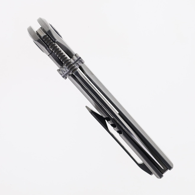 SixLeaf Folding Knife Custom Color Swirl Handle Titanium Handle