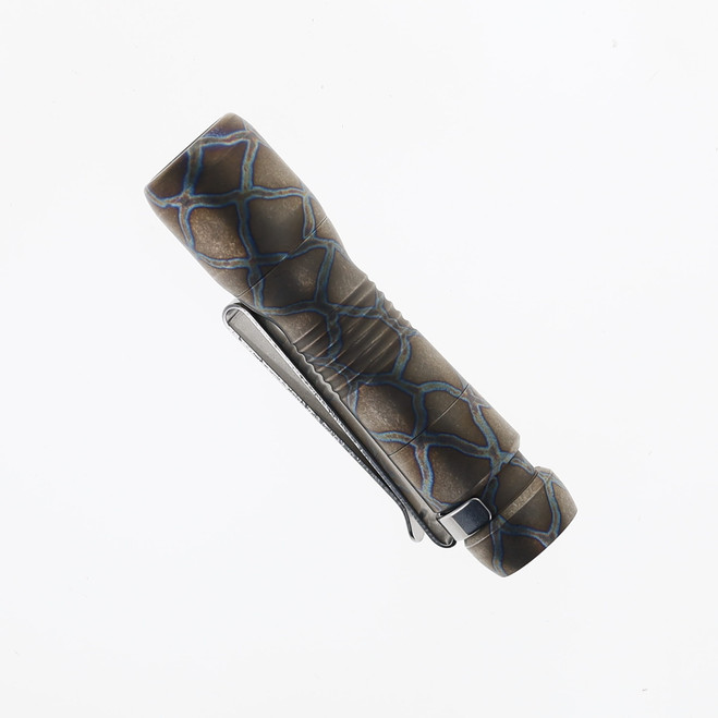 TwoSun Mini Micro LED Flashlight Gray Titanium Body 80 Lumens  LED05-Fire