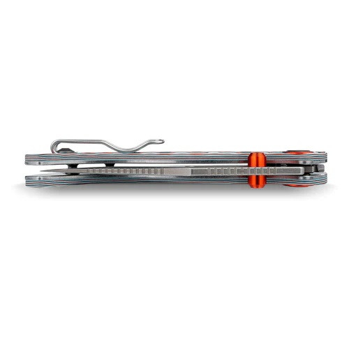 Vosteed Naga Folding Knife Coral Orbit Bamboo Micarta Handle S35VN