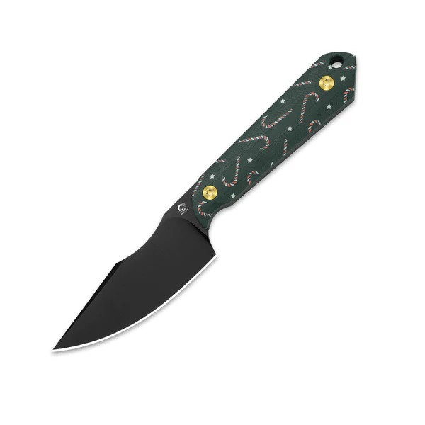 Kizer Mini Harpoon Fixed Blade Knife Green/Candy Cane G10 Handle