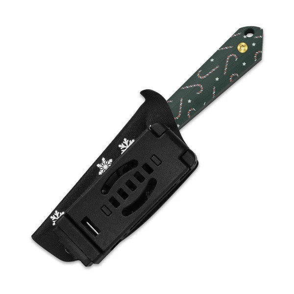 Kizer Mini Harpoon Fixed Blade Knife Green/Candy Cane G10 Handle