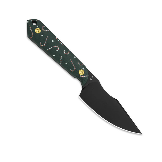 にに Kizer Mini Harpoon Fixed Blade Knife Green/Candy Cane G10 Handle