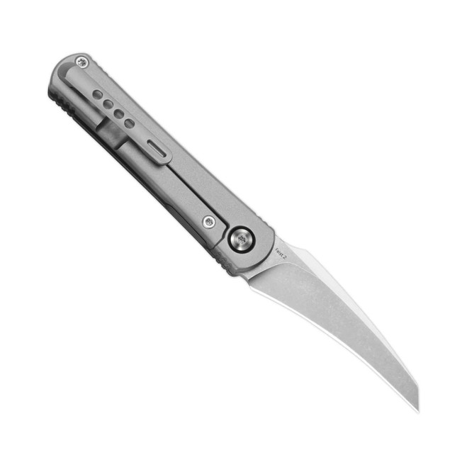 Kizer Feist 2 X Folding Knife Silver Titanium Handle M390 Hawkbill