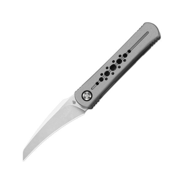 Kizer Feist 2 X Folding Knife Silver Titanium Handle M390 Hawkbill