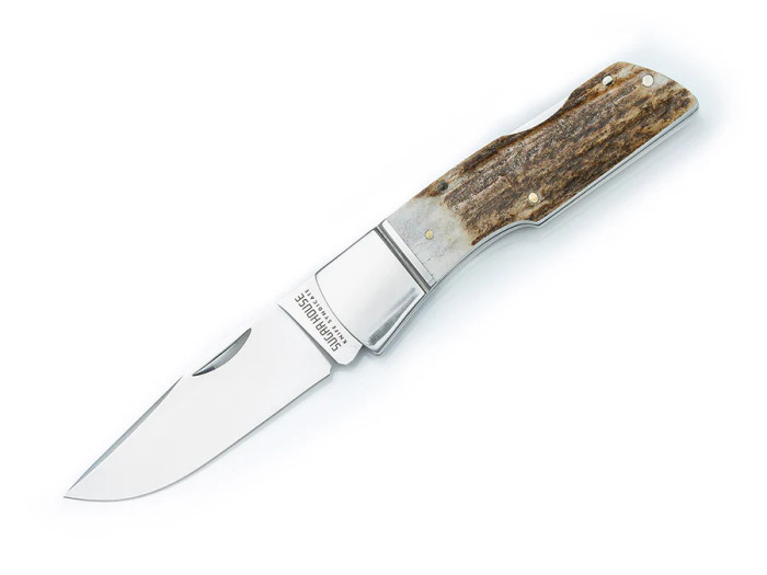 Finch Sugar House Knife Syndicate Jackrabbit Gin Joint Slip Joint Folding Knife Stag Horn Handle 14C28N Plain Edge JR905