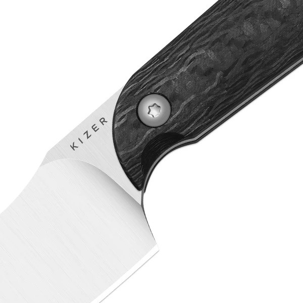 Kizer Mini Harpoon Fixed Blade Knife Black Carbon Fiber Handle