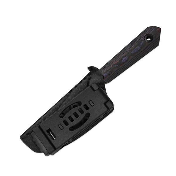 Kizer Mini Harpoon Fixed Blade Knife Purple Haze Fat Carbon Handle