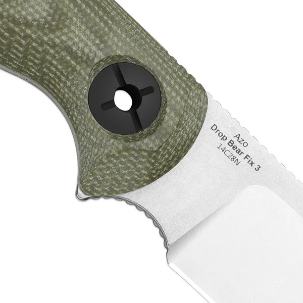 Kizer Drop Bear Fix 3 Fixed Blade Knife Green Micarta Handle